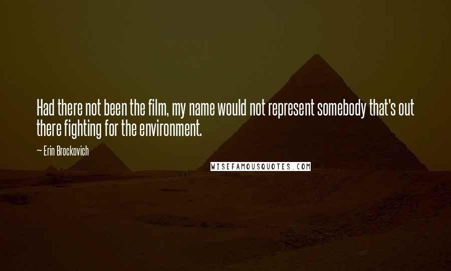 Erin Brockovich Quotes: Had there not been the film, my name would not represent somebody that's out there fighting for the environment.