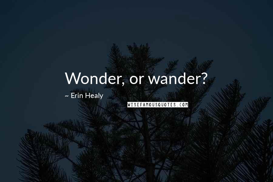 Erin Healy Quotes: Wonder, or wander?