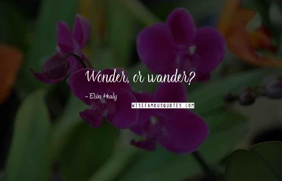 Erin Healy Quotes: Wonder, or wander?
