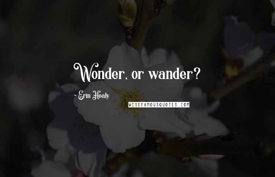 Erin Healy Quotes: Wonder, or wander?