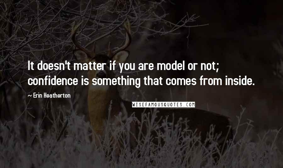 Erin Heatherton Quotes: It doesn't matter if you are model or not; confidence is something that comes from inside.