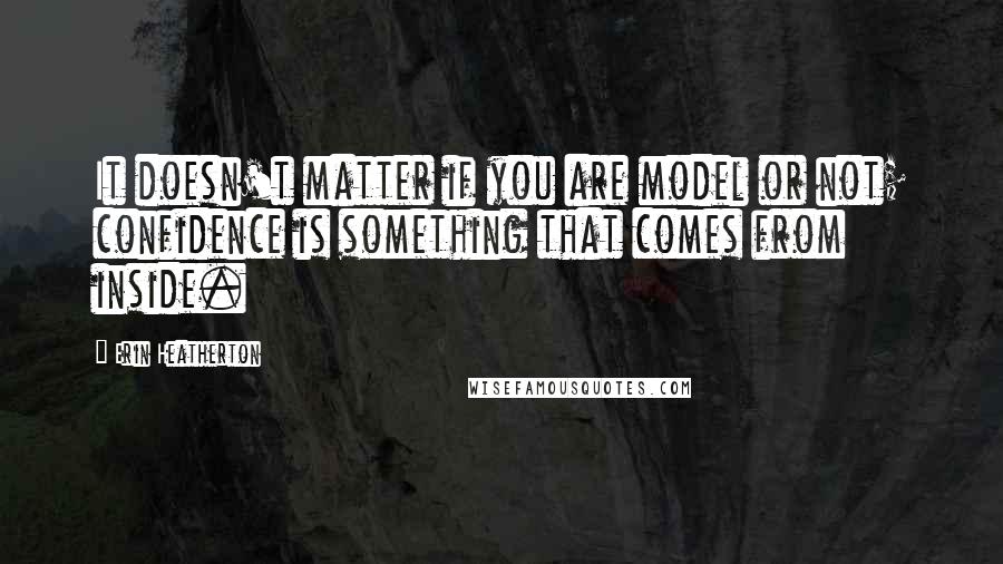 Erin Heatherton Quotes: It doesn't matter if you are model or not; confidence is something that comes from inside.