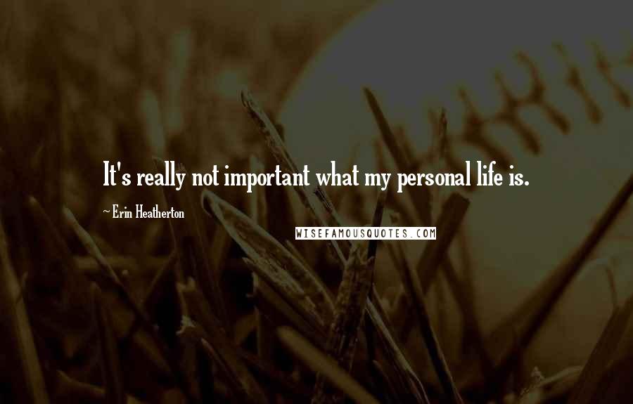 Erin Heatherton Quotes: It's really not important what my personal life is.