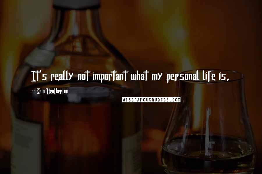 Erin Heatherton Quotes: It's really not important what my personal life is.