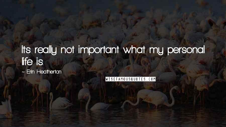 Erin Heatherton Quotes: It's really not important what my personal life is.