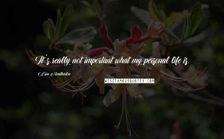 Erin Heatherton Quotes: It's really not important what my personal life is.
