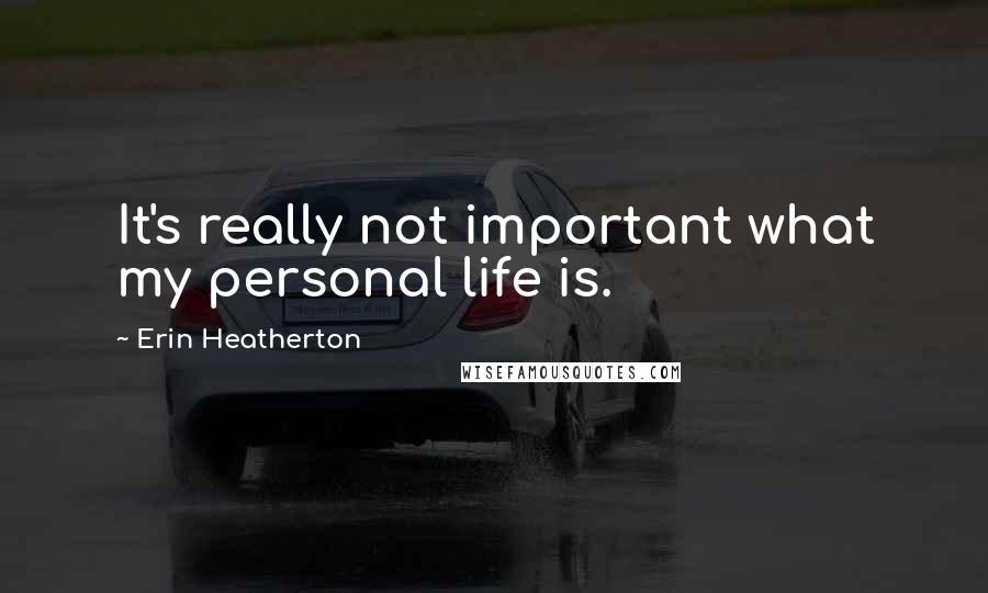 Erin Heatherton Quotes: It's really not important what my personal life is.