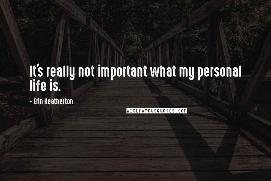 Erin Heatherton Quotes: It's really not important what my personal life is.