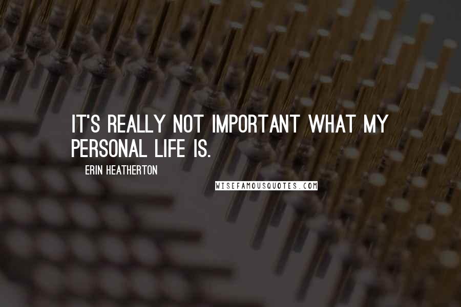 Erin Heatherton Quotes: It's really not important what my personal life is.