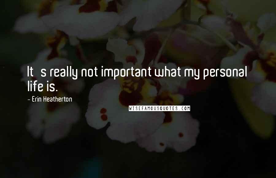 Erin Heatherton Quotes: It's really not important what my personal life is.