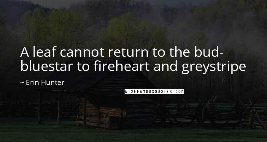 Erin Hunter Quotes: A leaf cannot return to the bud- bluestar to fireheart and greystripe