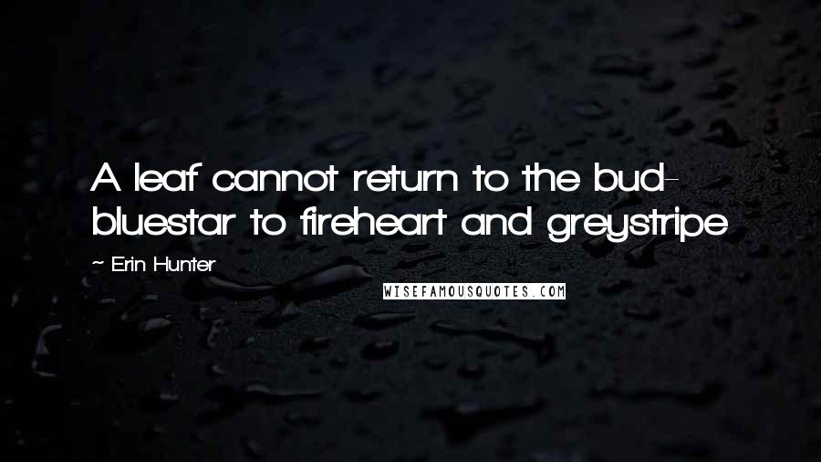 Erin Hunter Quotes: A leaf cannot return to the bud- bluestar to fireheart and greystripe