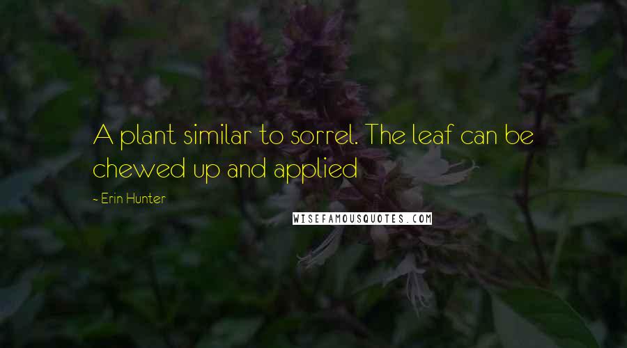 Erin Hunter Quotes: A plant similar to sorrel. The leaf can be chewed up and applied