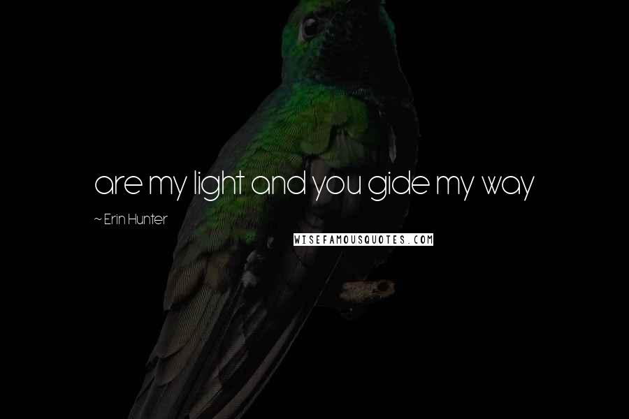 Erin Hunter Quotes: are my light and you gide my way