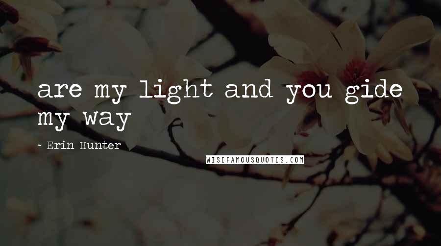 Erin Hunter Quotes: are my light and you gide my way