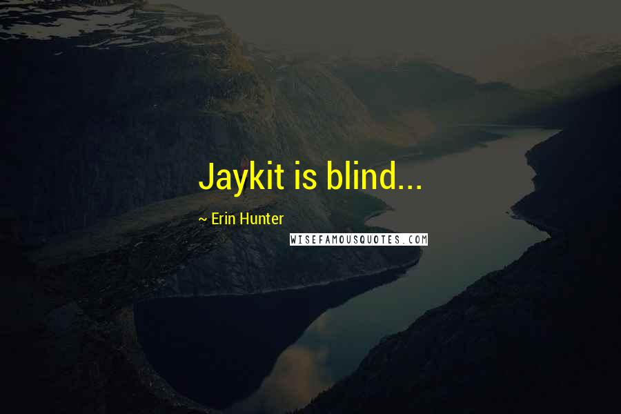 Erin Hunter Quotes: Jaykit is blind...