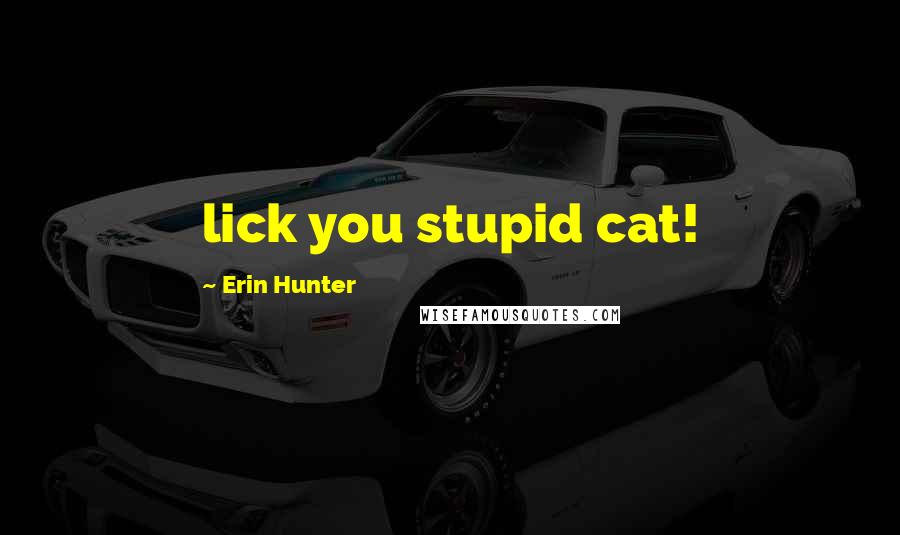 Erin Hunter Quotes: lick you stupid cat!