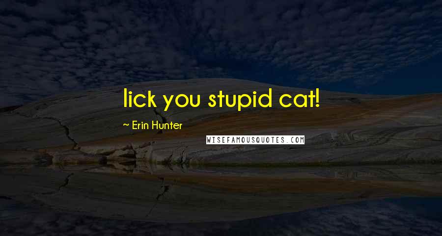 Erin Hunter Quotes: lick you stupid cat!