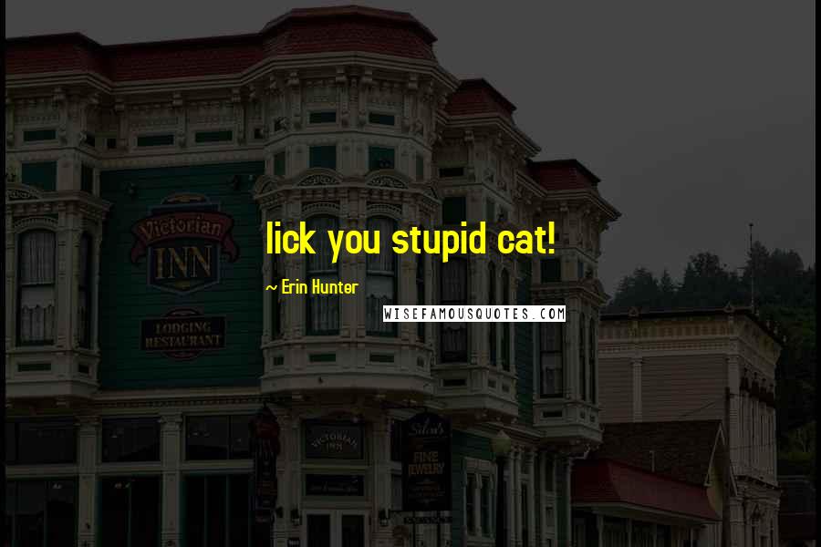 Erin Hunter Quotes: lick you stupid cat!