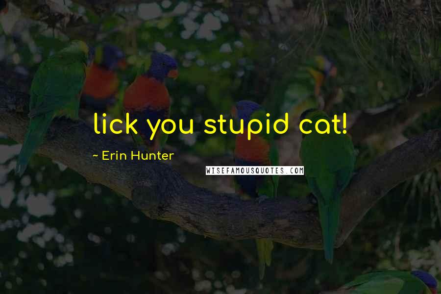 Erin Hunter Quotes: lick you stupid cat!