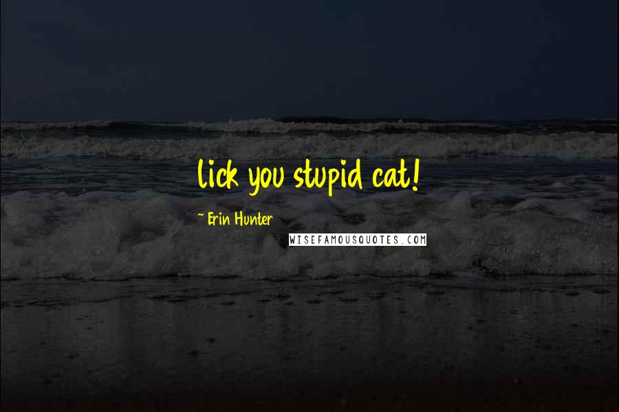 Erin Hunter Quotes: lick you stupid cat!