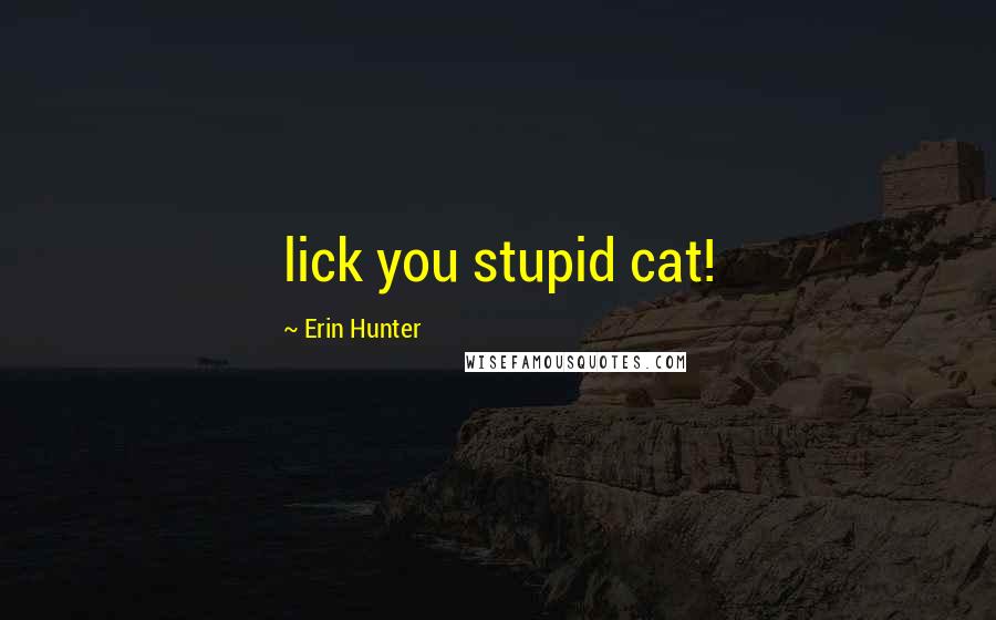 Erin Hunter Quotes: lick you stupid cat!