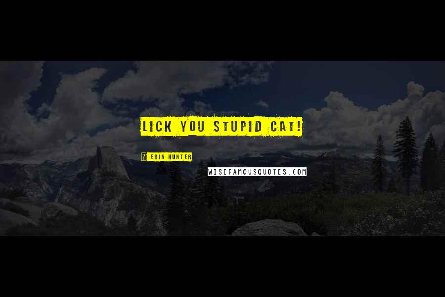 Erin Hunter Quotes: lick you stupid cat!