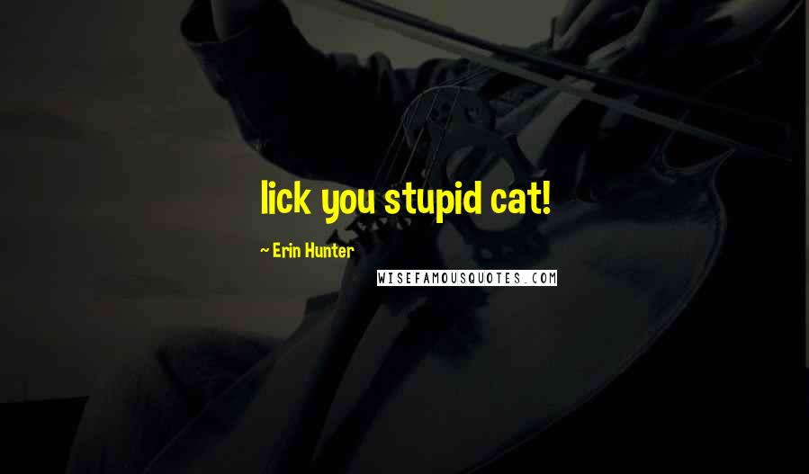 Erin Hunter Quotes: lick you stupid cat!