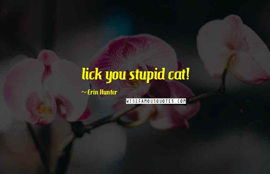 Erin Hunter Quotes: lick you stupid cat!