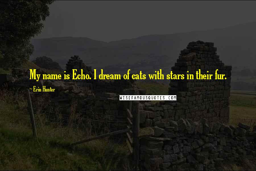 Erin Hunter Quotes: My name is Echo. I dream of cats with stars in their fur.