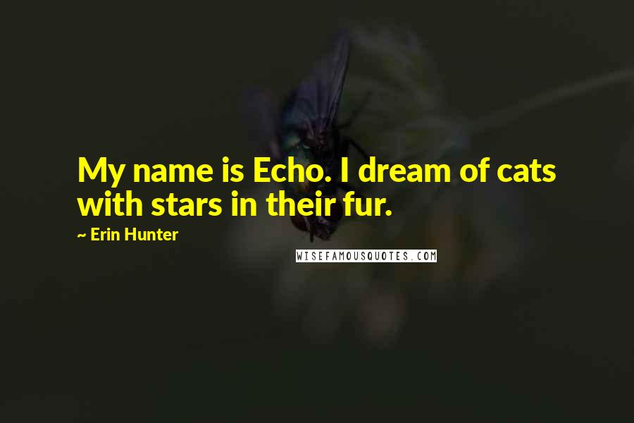 Erin Hunter Quotes: My name is Echo. I dream of cats with stars in their fur.