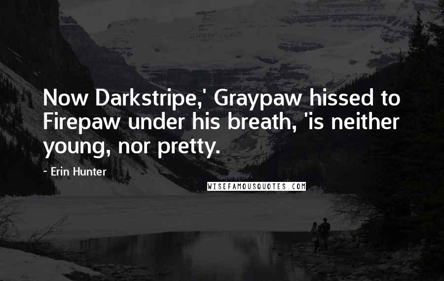 Erin Hunter Quotes: Now Darkstripe,' Graypaw hissed to Firepaw under his breath, 'is neither young, nor pretty.