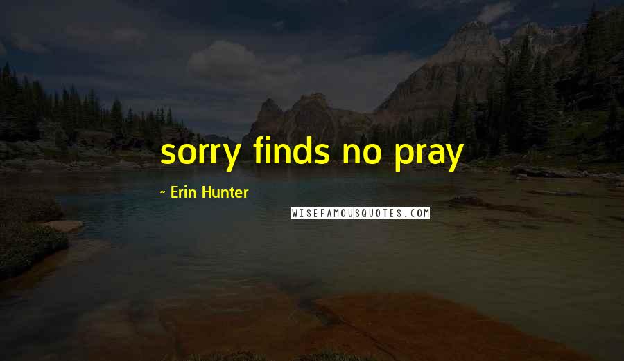 Erin Hunter Quotes: sorry finds no pray