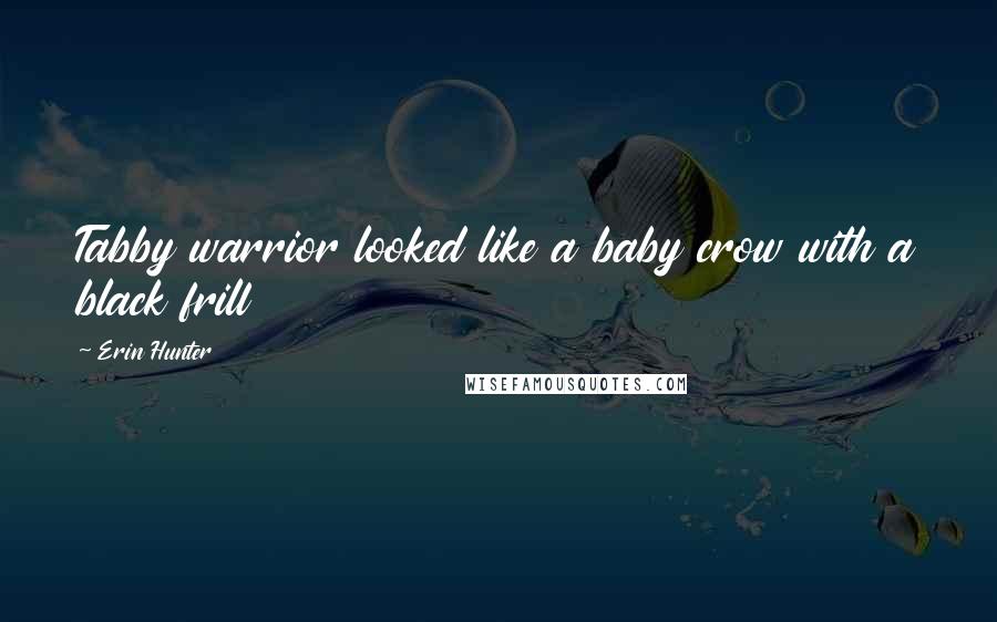 Erin Hunter Quotes: Tabby warrior looked like a baby crow with a black frill