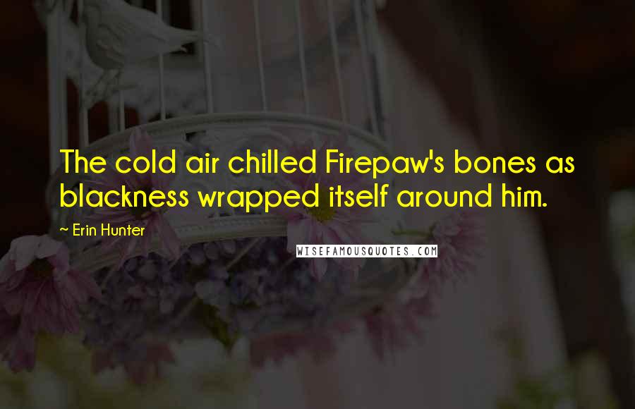 Erin Hunter Quotes: The cold air chilled Firepaw's bones as blackness wrapped itself around him.