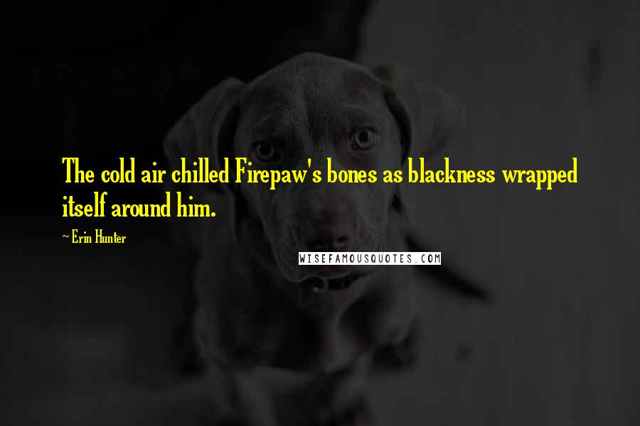 Erin Hunter Quotes: The cold air chilled Firepaw's bones as blackness wrapped itself around him.