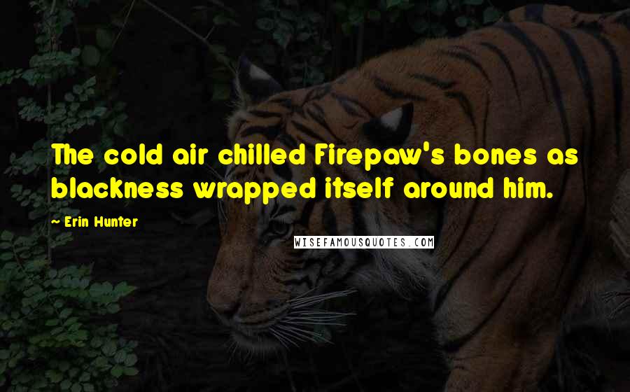 Erin Hunter Quotes: The cold air chilled Firepaw's bones as blackness wrapped itself around him.