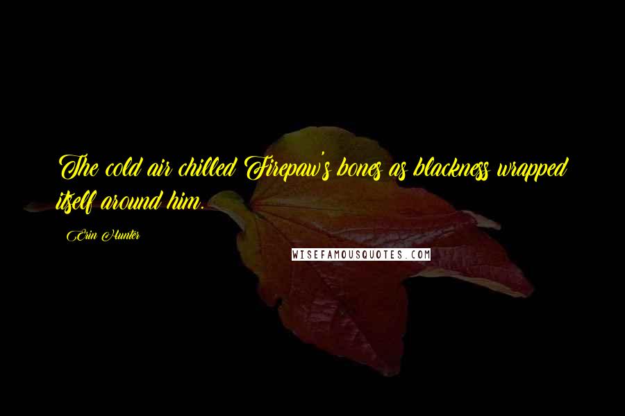 Erin Hunter Quotes: The cold air chilled Firepaw's bones as blackness wrapped itself around him.