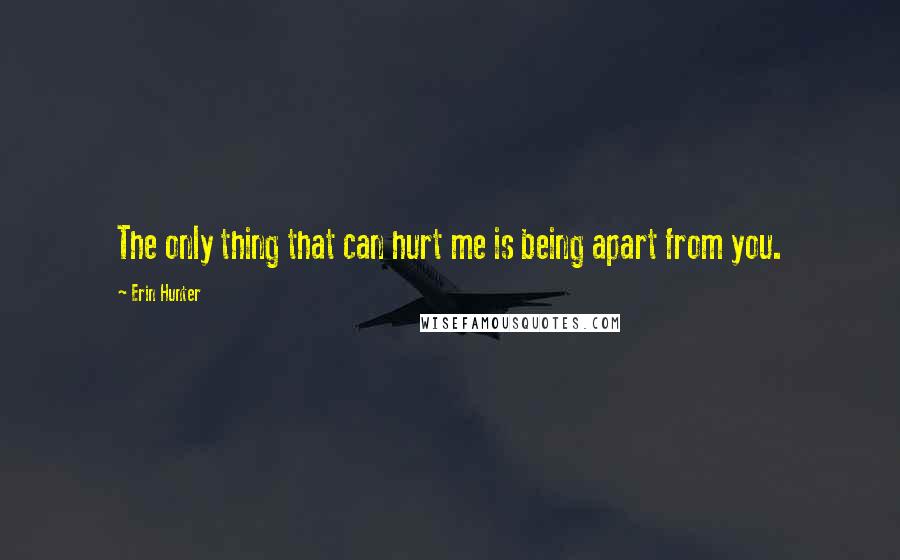 Erin Hunter Quotes: The only thing that can hurt me is being apart from you.