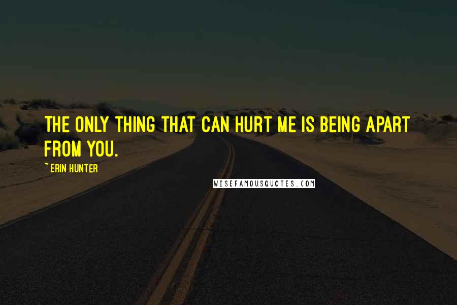 Erin Hunter Quotes: The only thing that can hurt me is being apart from you.