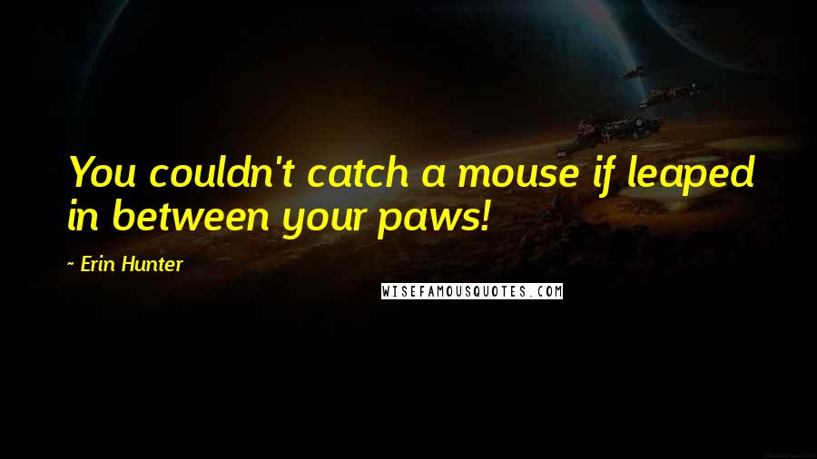 Erin Hunter Quotes: You couldn't catch a mouse if leaped in between your paws!