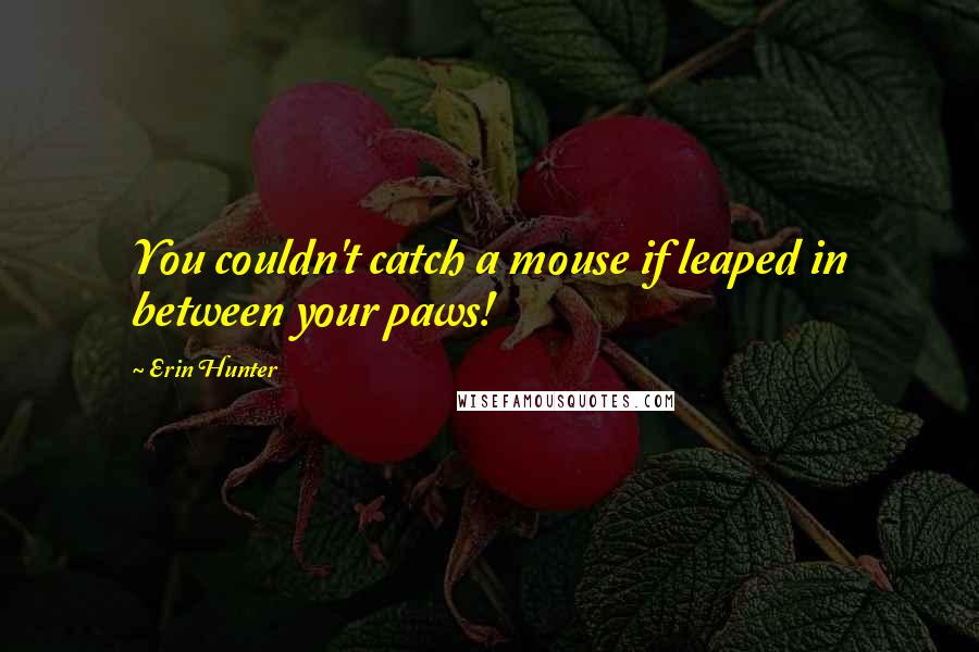 Erin Hunter Quotes: You couldn't catch a mouse if leaped in between your paws!