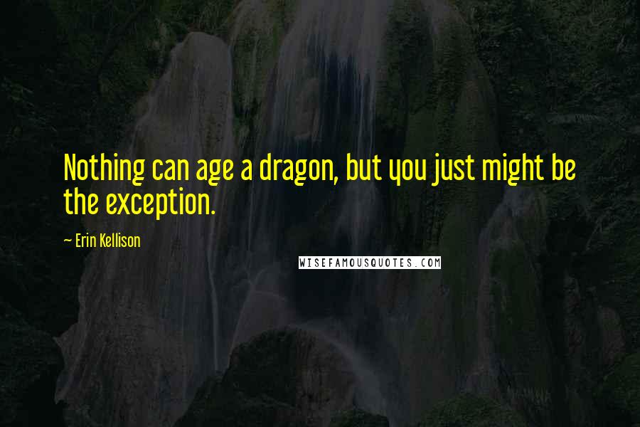 Erin Kellison Quotes: Nothing can age a dragon, but you just might be the exception.