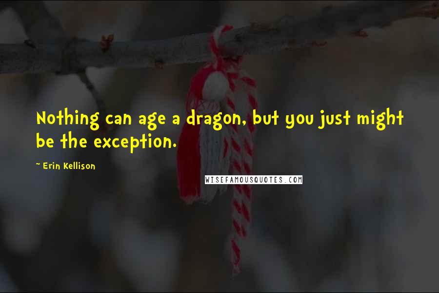 Erin Kellison Quotes: Nothing can age a dragon, but you just might be the exception.