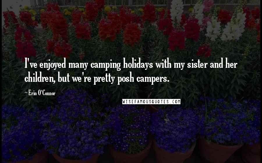 Erin O'Connor Quotes: I've enjoyed many camping holidays with my sister and her children, but we're pretty posh campers.