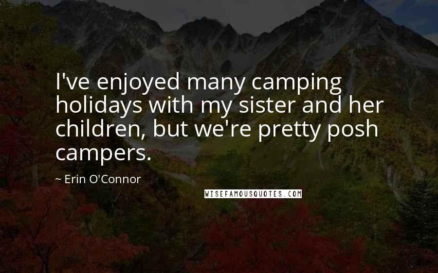 Erin O'Connor Quotes: I've enjoyed many camping holidays with my sister and her children, but we're pretty posh campers.