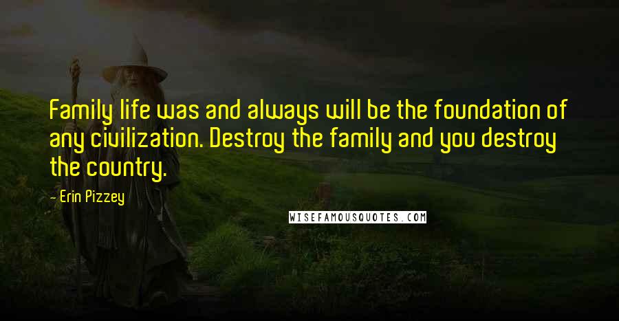 Erin Pizzey Quotes: Family life was and always will be the foundation of any civilization. Destroy the family and you destroy the country.
