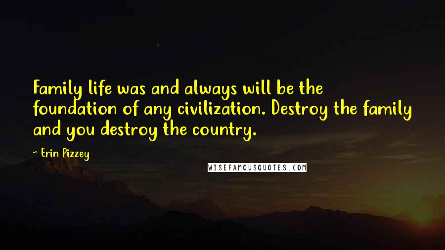 Erin Pizzey Quotes: Family life was and always will be the foundation of any civilization. Destroy the family and you destroy the country.