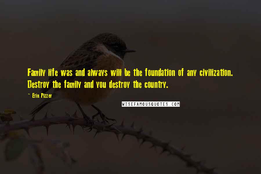 Erin Pizzey Quotes: Family life was and always will be the foundation of any civilization. Destroy the family and you destroy the country.