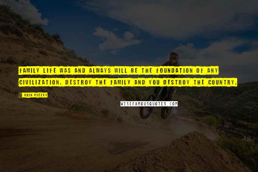 Erin Pizzey Quotes: Family life was and always will be the foundation of any civilization. Destroy the family and you destroy the country.